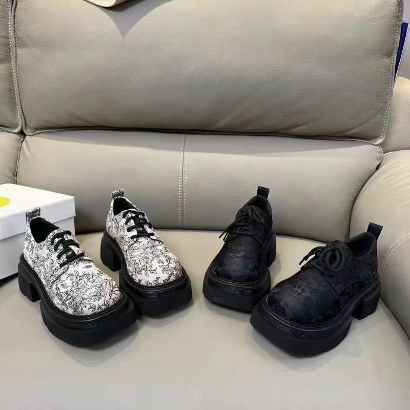 Platform Muffin Single Shoes Spring New Fashion Versatile Front Lace-up