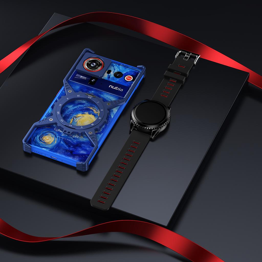 Για θήκη ZTE nubia Z80 Ultra 5G Φωτεινή Μαγνητική Βάση Στήριξης Κράμα Αλουμινίου + PC Προφυλακτήρας Κάλυμμα Τηλεφώνου Απαγωγή Θερμότητας