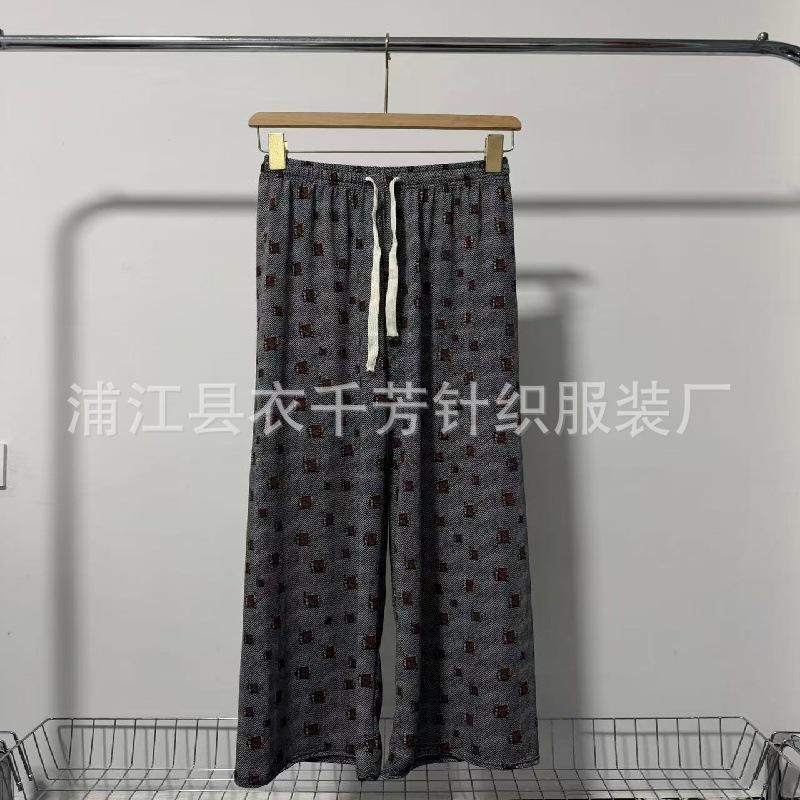 Women's High Waist Drawstring Wide Leg Pants Loose Straight Tie Dye Printed Polyester Trousers For Summer Commute Floor Length Casual Wear