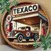 Texaco Vintage Metallplåtskylt Retro Garageväggdekor Rustik Bensinstationskonstverk Aluminium Heminredning