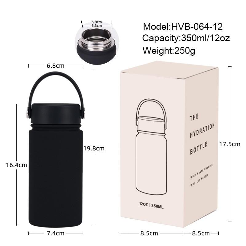 350ml Stainless Steel Vacuum Insulated Sports Water Bottle With Carry Loop 316 Inner Liner Leakproof Flip Cap