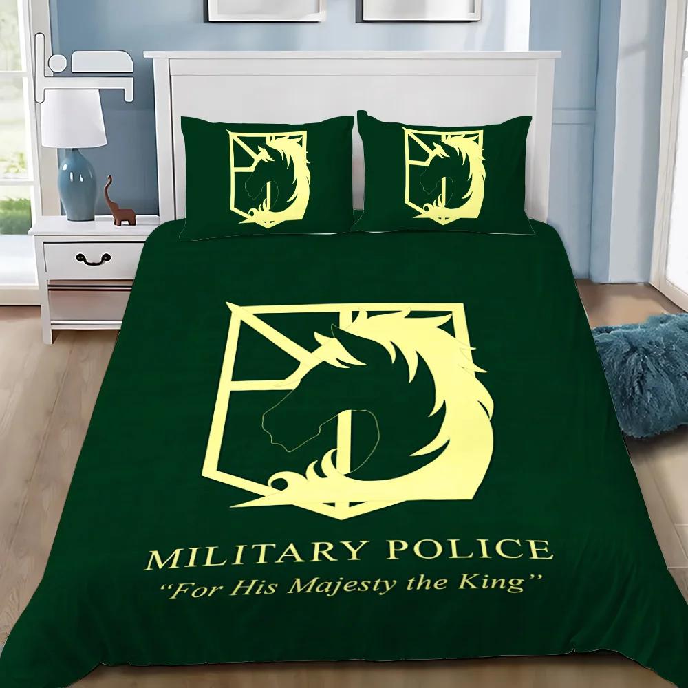 Cartoon Anime Attack On Titan Duvet Cover Pillowcase Bedding Set Adult Boy Girl Bedroom Decoration Children Single Double Size