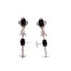 Cross Stud Earrings Design Niche High-End Earrings Personality Cool Dark Zircon Earrings Women