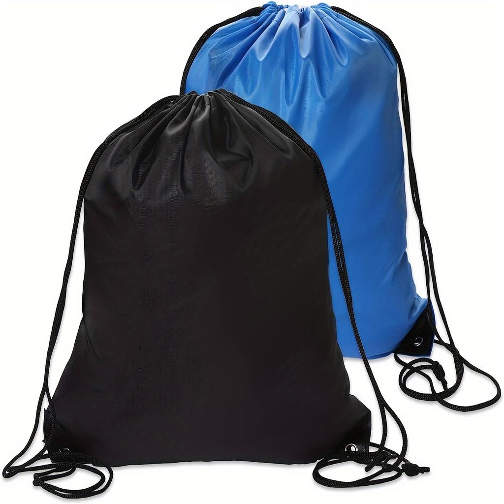 1pc Drawstring Backpack Black Gym Bulk Strapped Handbag Backpack Drawstring Backpack, Black