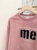 Large American Print Round Neck Pullover: Belly-Covering, Casual, Versatile Long Sleeve Cropped Sweater