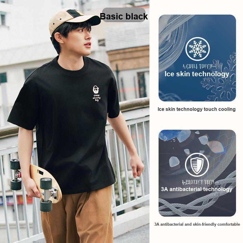 Anta Lifestyle Series Sports Casual Simple Solid Color Round Neck Pullover Short Sleeve T-Shirt Men Tops Purple-Sand 952528102-6