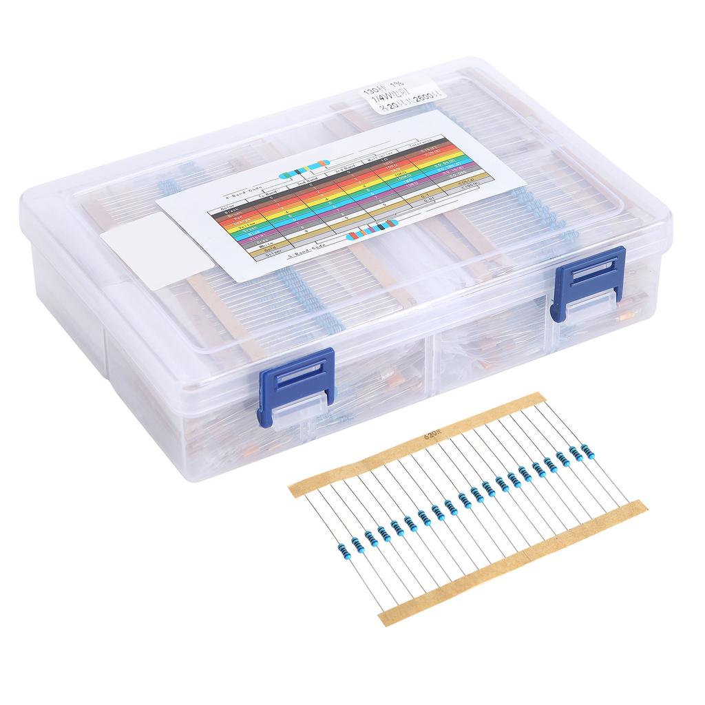 2600 Pcs High Accuracy Insulation Heatresisting Anticorrosion Assorted Resistors for DIY Projects