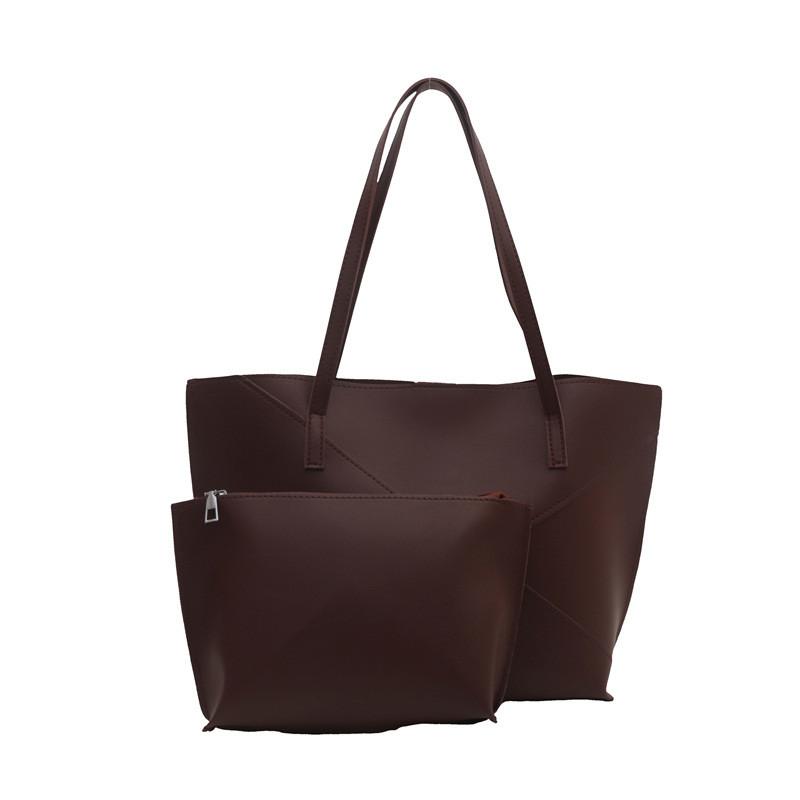 Chic Urban Minimalist Pu Tote Bag Featuring Spacious Dual Compartment Design For Everyday Use