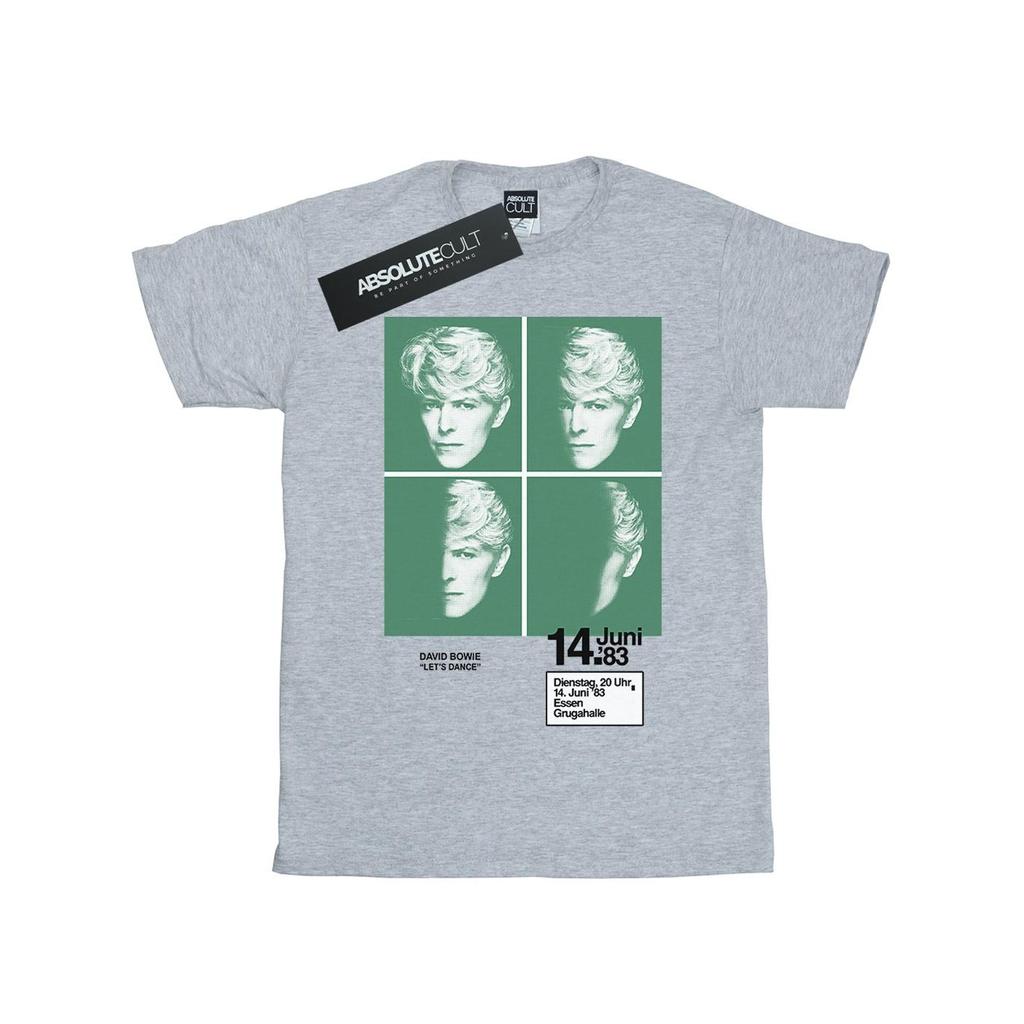 David Bowie Womens/Ladies 1983 Concert Poster Cotton Boyfriend T-Shirt