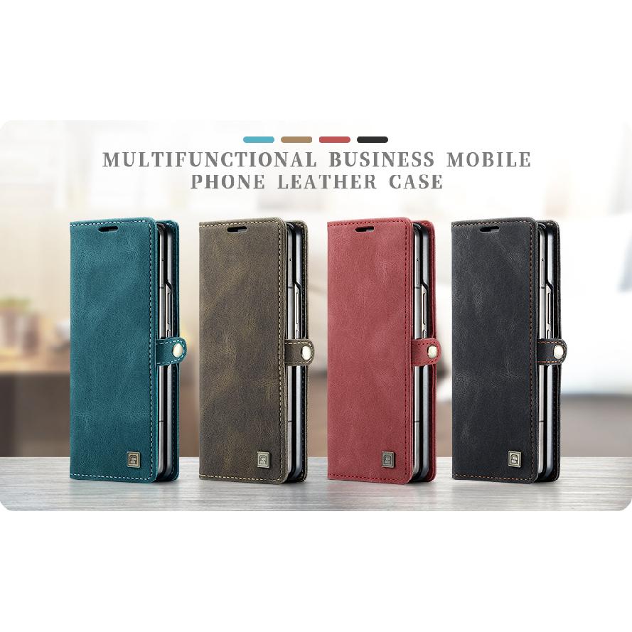 Suitable for Samsung Z Fold7 Business Phone Case, Galaxy Z Fold5 Anti-drop Flip Cover with Card Slot Phone Leather Case