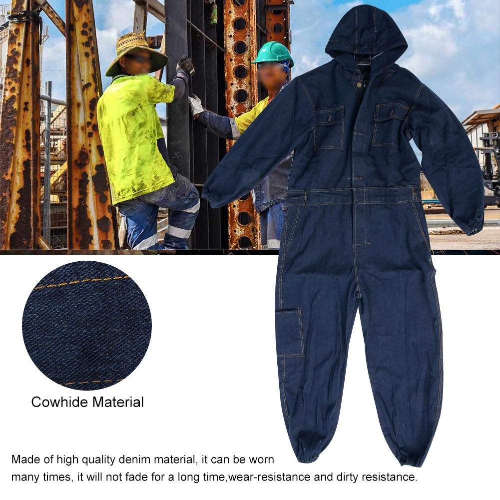 Tuta Intera in Denim Tuta da Saldatura Elettrica Abiti Assicurazione Lavoro Indumenti da Lavoro da Meccanico Auto (170)