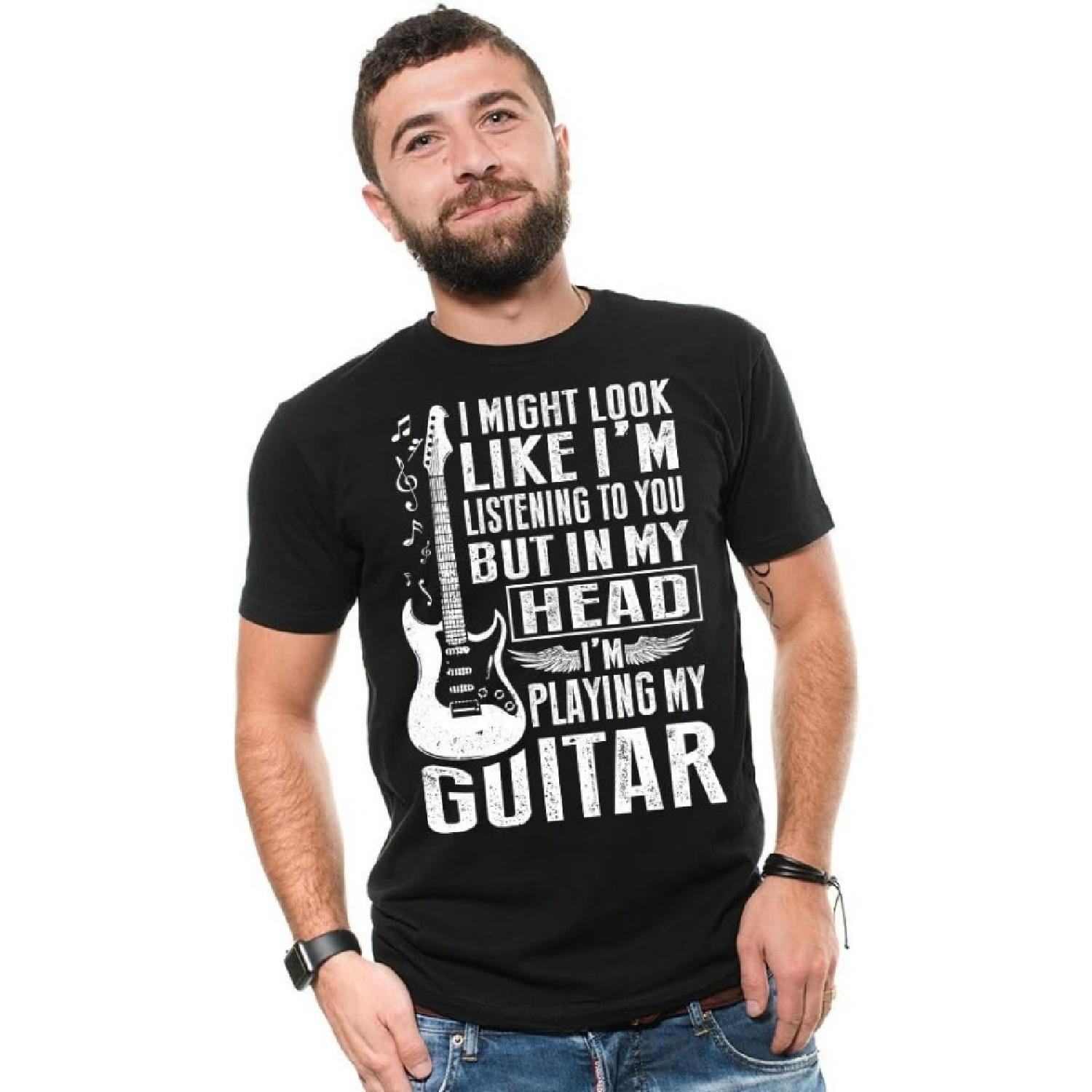 Guitarist T-Shirt Musician Music Guitar Player Mens Funny Tee S