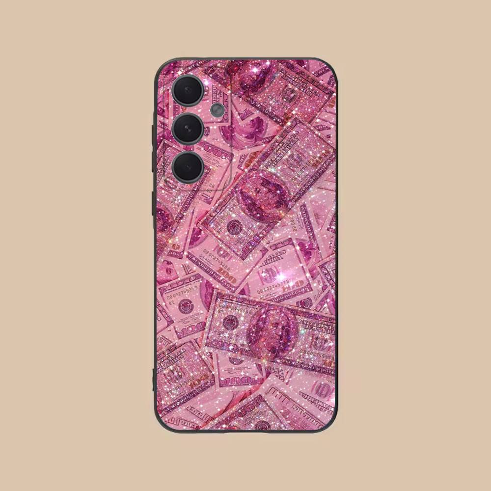 

Pink Glitter Phone Case For Samsung S25,24,21,22,23,20,S30,Ultra,Plus,Fe,Lite,Note,5G Black Soft SamsungS21FE
