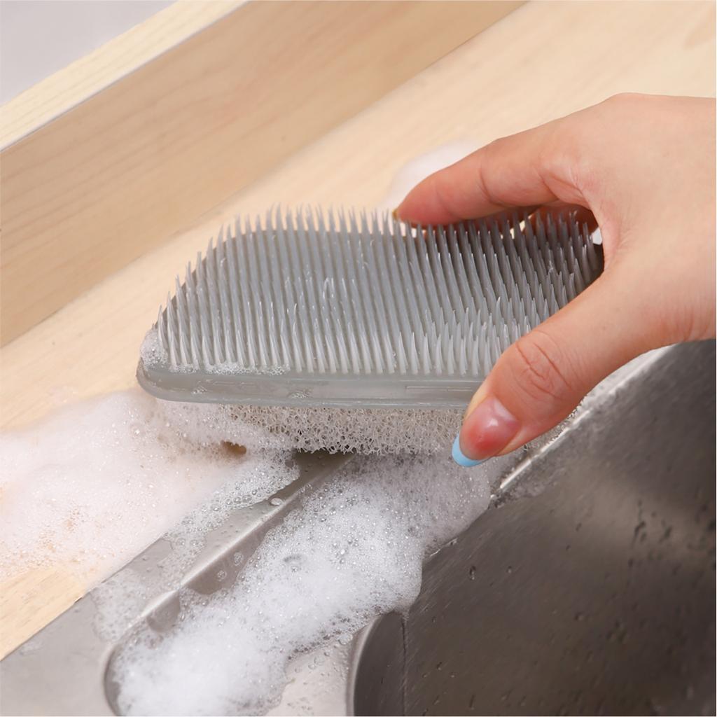 Double Sided Bendable Cleaning Brush Vegetable Fruit Carrot Cleaner Soft Antibacterial Brush Kitchen Accessories