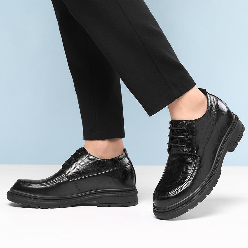 2025 spring new heightening leather shoes men's 8cm genuine leather men's business dress shoes inner heightening Korean version casual shoes