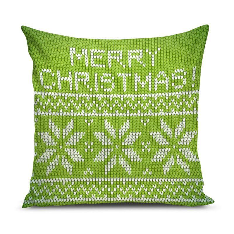 Decorative Printed Merry Christmas Theme Cushion Cover Xmas Decorations for Sofa Living Room Set of 5 12 X 12 Inch Multi