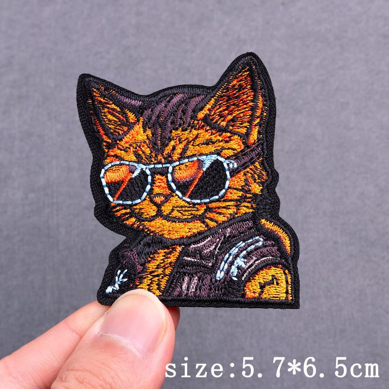 Hip Hop Punk Embroidery Patch Iron On Patches For Clothing Skull Animal Embroidered Patches For Clothes Stripe Badges Stickers