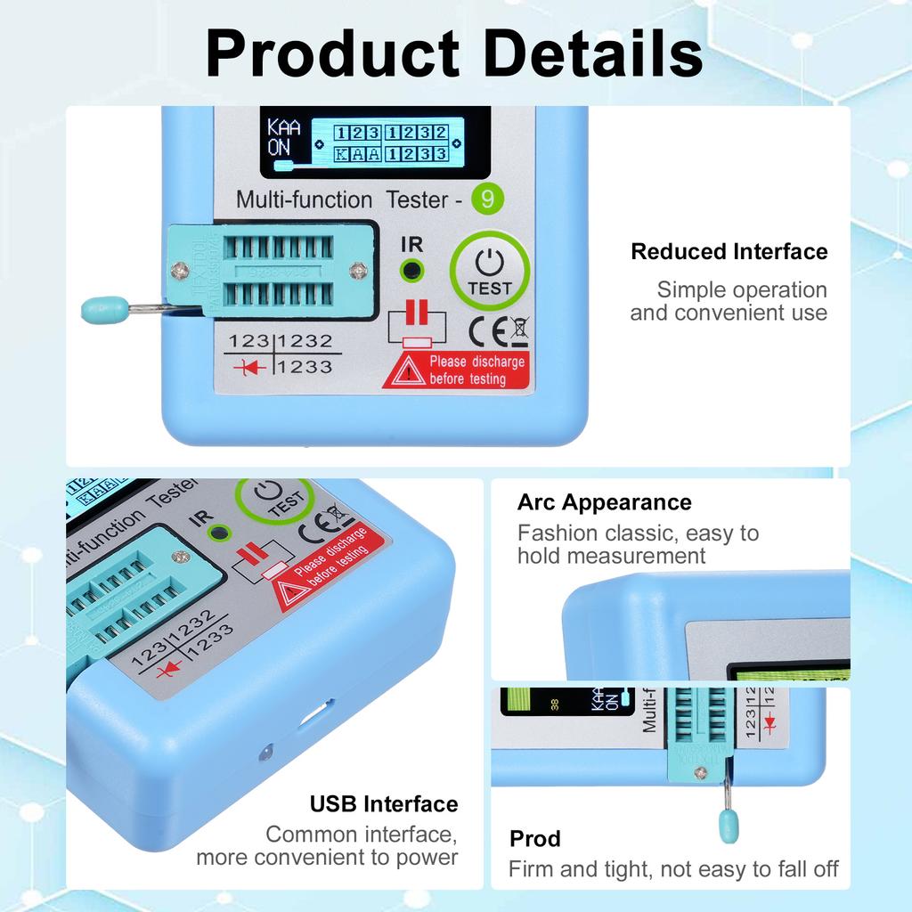 LCRMF9 1,8"" TFT LCD Display Multimeter Transistortester Diode Triode Kondensator Widerstandstest