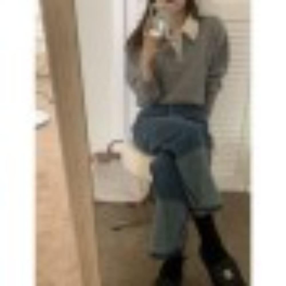 

Простой, но изысканный женский топ с длинным рукавом, новый раннеосенний свитер для зрелых женщин, вязаный свитер one size серый