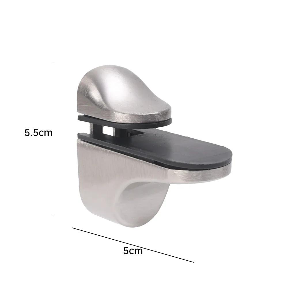 2/6pcs Zinc Alloy Glass Shelf Bracket Wall Mounted Bathroom Support Shelf Brackets Holder Adjustable Wood Shelves Glass Clamps