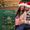 Calendar Advent de Crăciun Sticlă de Tequila Cu Decorațiuni Plate Acrilice Pentru Schimb de Cadouri de Sărbători