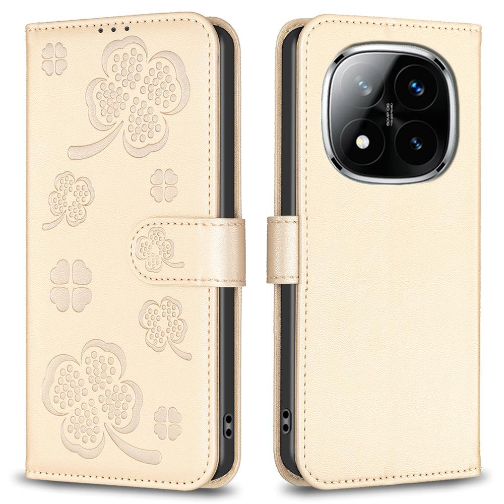 For Xiaomi Redmi Note 14 Pro 4G Case Clover Pattern Wallet Stand View Leather Phone Cover