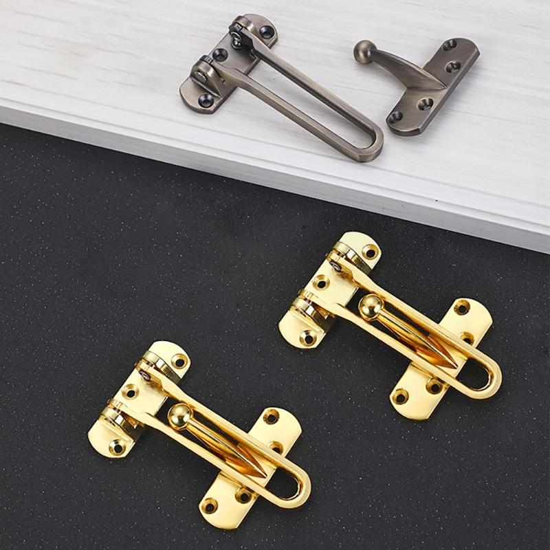 Home Security Door Lock Swing Bar Against   Theft Latches Safety Childproof Stoppers Simple Installs for Front & Interior Door 