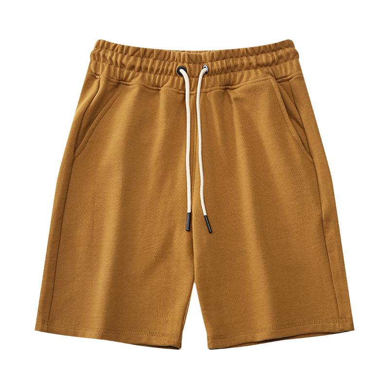 Summer Knitted Pure Cotton Japanese Terry Retro Sports Drawstring Five-point Casual Shorts Men's Sleeper Pants