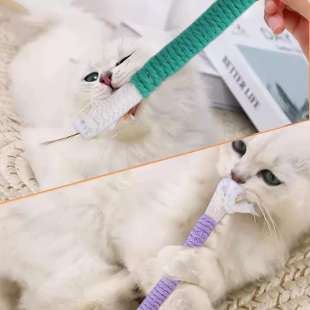 1pc/3PCS Colorful Cats Cotton Rope Toy Chew Resist Toy Funny Interactively Chew Toy for Small Cats Teeth Grinding Tool