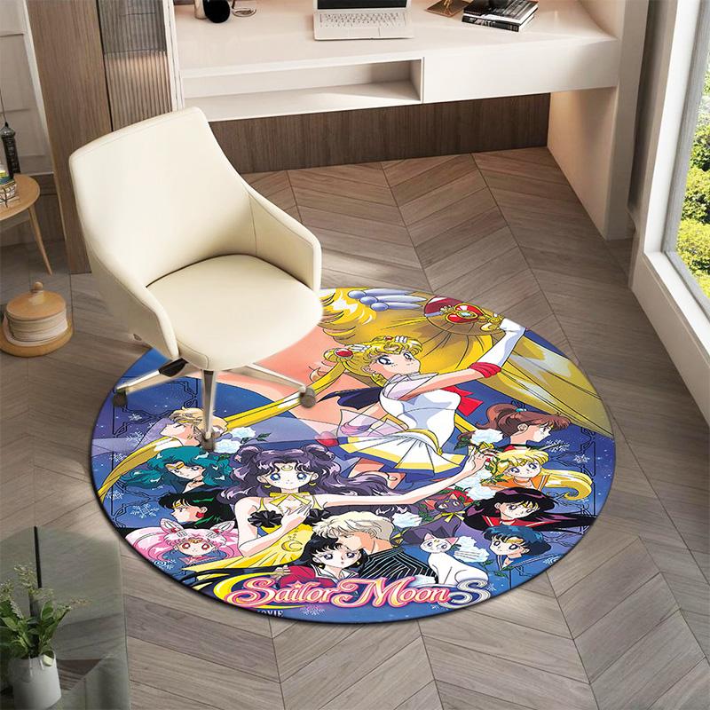 Cute Cartoon Theme Sailor Moon Tsukino Usagi Cartoon Rug Multifunctional Household Anti-slip Decorative Door Mat, Outdoor Floor Mat, and Carpet Q12