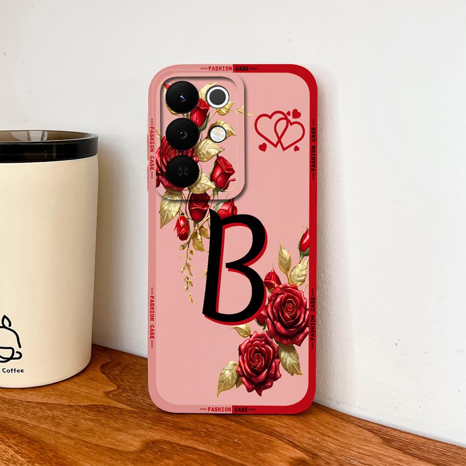 For Realme C85 Pro Phone Cover Flowers Name Letters Soft Liquid Silicone Full Protection Case For Realme C 85 Shockproof Housing