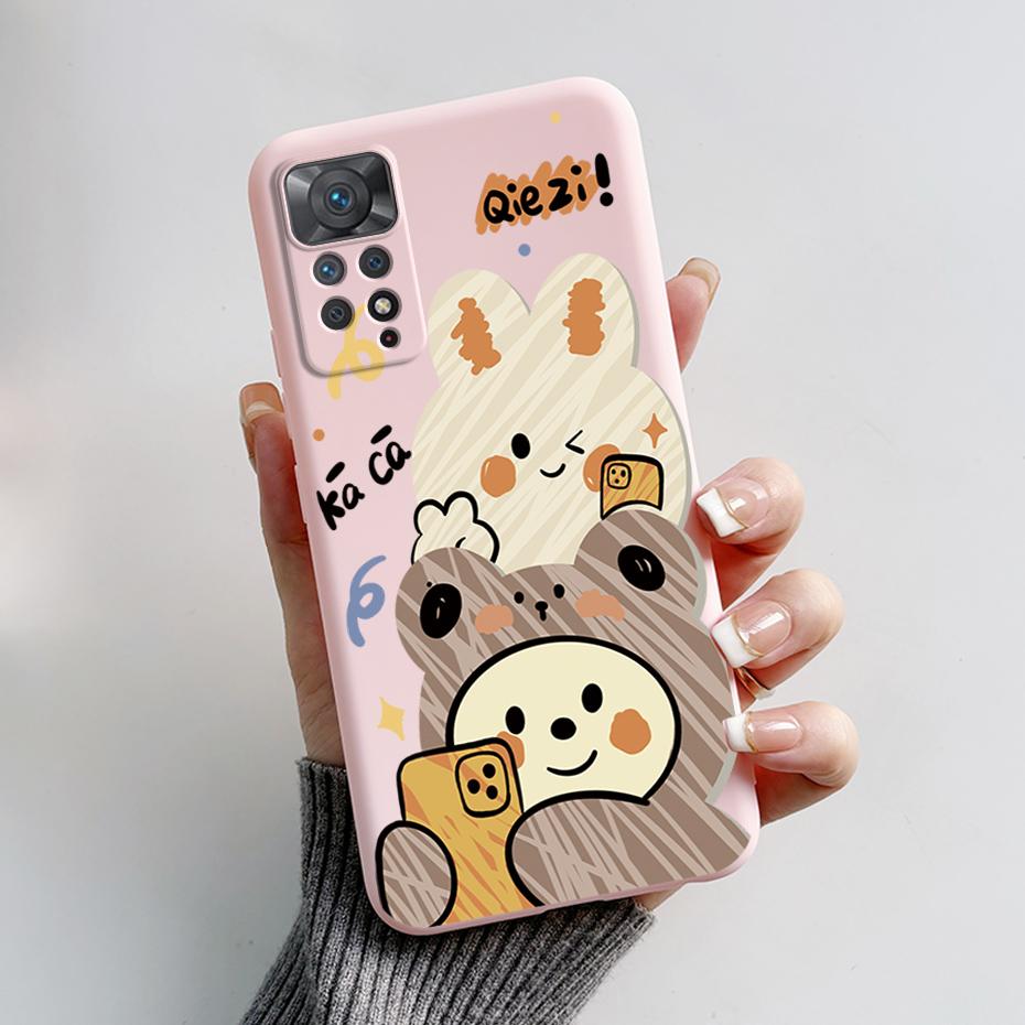 For Redmi Note 11S Note 11 Pro 5G 4G Case Cute Rabbit Panda Protector Fundas Cover For Redmi Note 11 note11E Silicone Phone Case