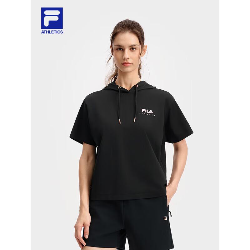 FILA Women s Relaxed Fit Short Sleeve Hooded Tee M