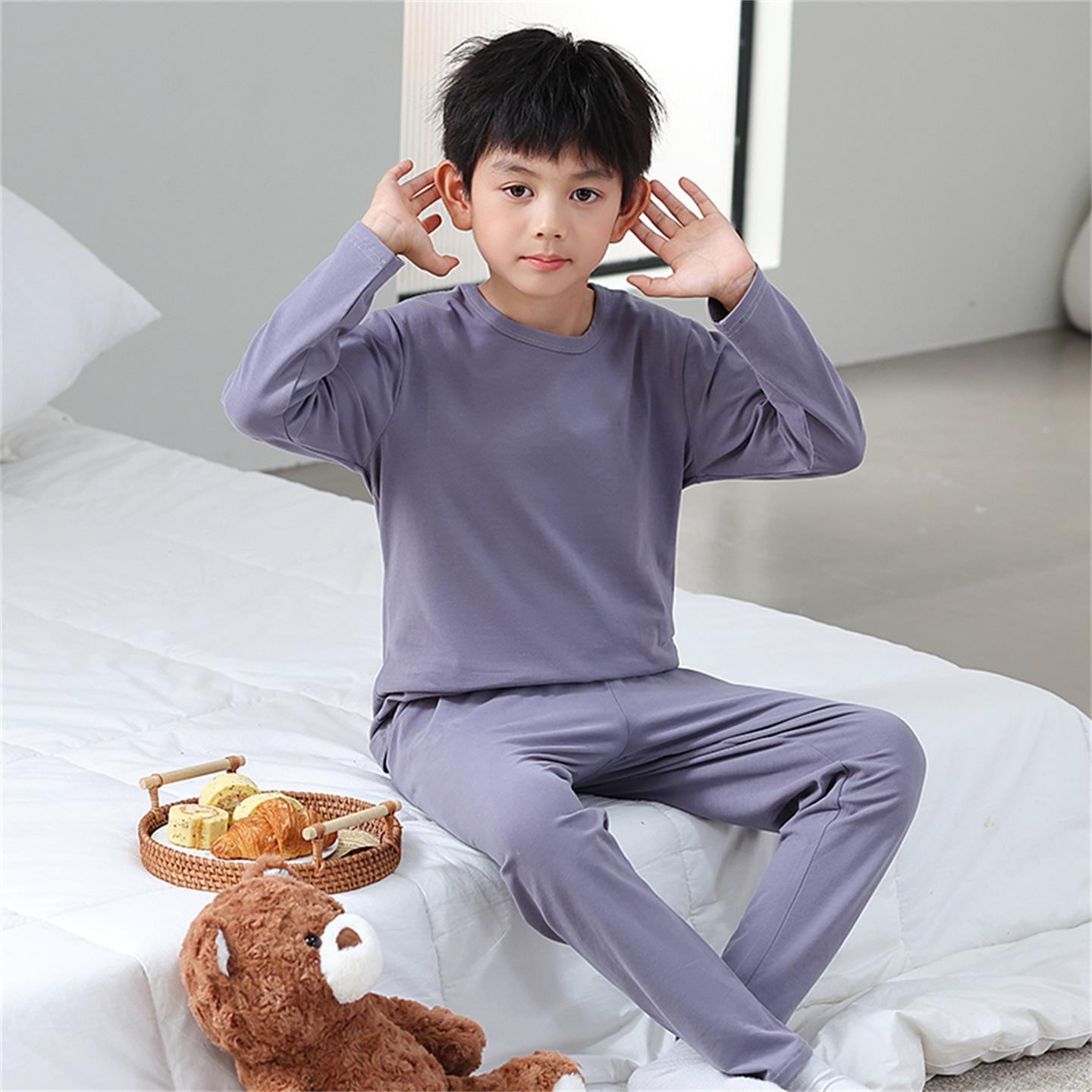 

Boys Thermal Lycra Cotton Underwear Set - 2025 Autumn/Winter 160cm синій/сірий колір
