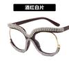 Diamond owl large frame glasses frame new trendy flat glasses ins Internet celebrity anti-blue light European and American glasses frame