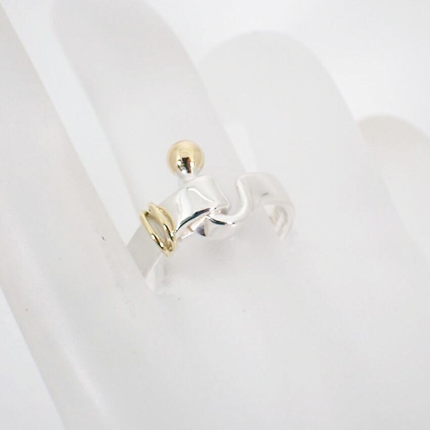[Used] TIFFANY 925/750 Hook & Eye Ring/Size 16/j45-8