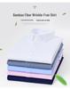 Youth Casual Slim Fit Men's Shirt: Solid Color, Light Business, Turn-Down Collar, Fashion Work Uniform