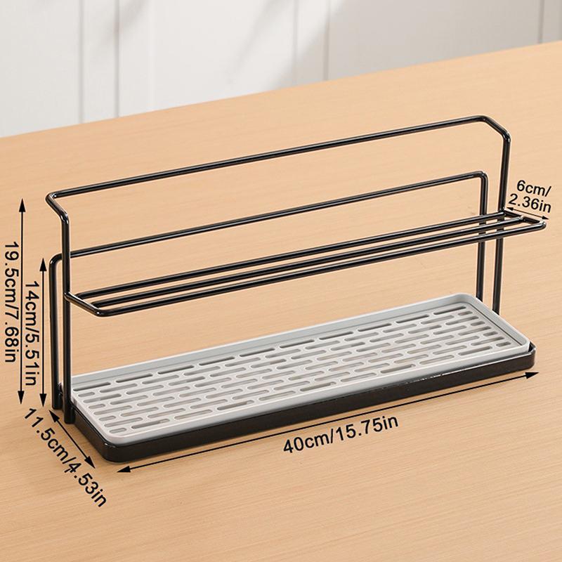 

Table Top Double-Layer Cup Holder Upside Down Drain Rack Tea Set Tea Cup Water Cup Storage Rack High Appearance Level чёрный