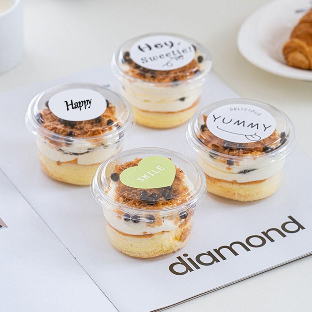 50PCS Transparent Bowl Disposable Pudding Cups Plastic Material Beverage Containers  Cake Dessert