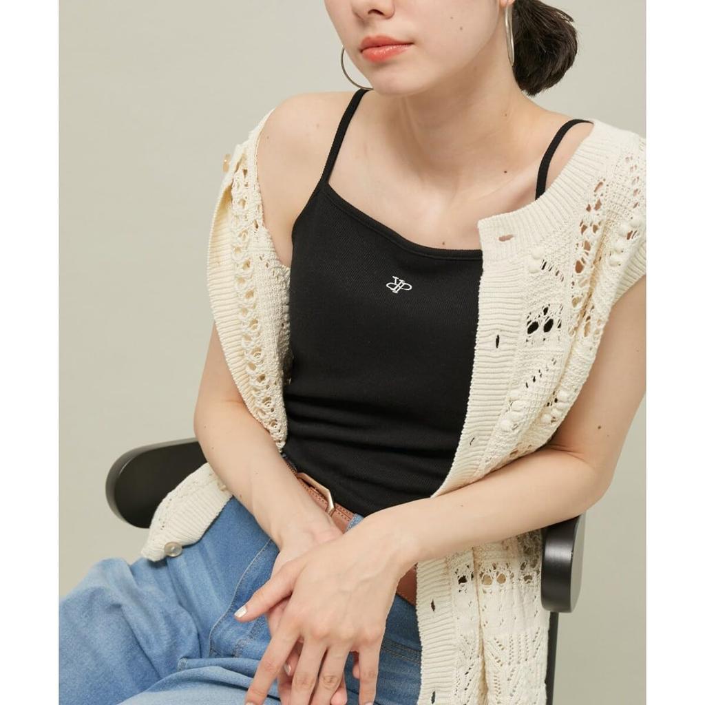 ROPE PICNIC Camisole with Embroidered Logo and Women's Cups, Off-White (16)