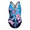 Womens/Ladies Wild Rose Cross Back One Piece Swimsuit