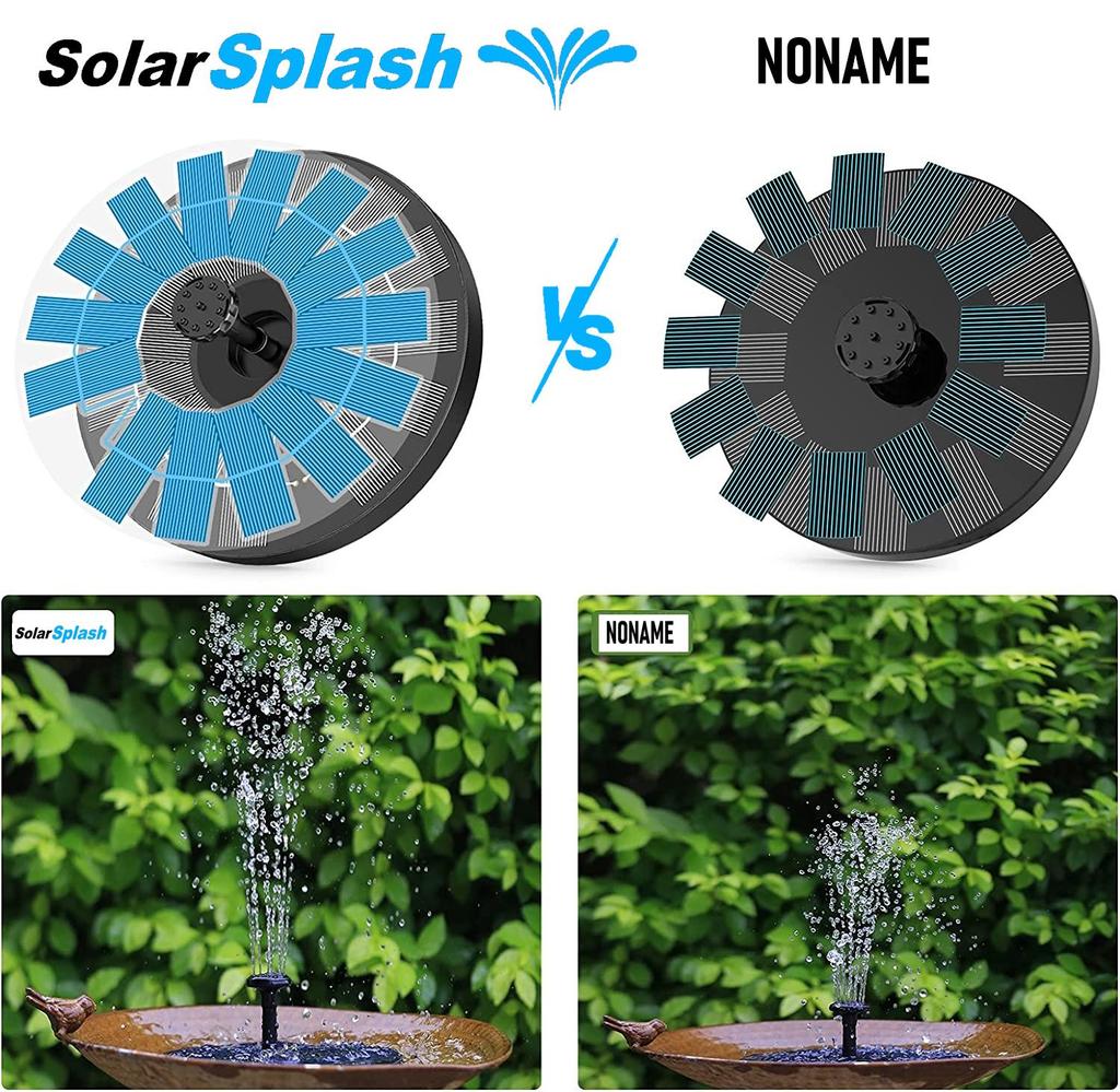 SOLARSPLASH Solar Fountain Pump Water Feature Pond Pump Fountain 3.5w 160mm
