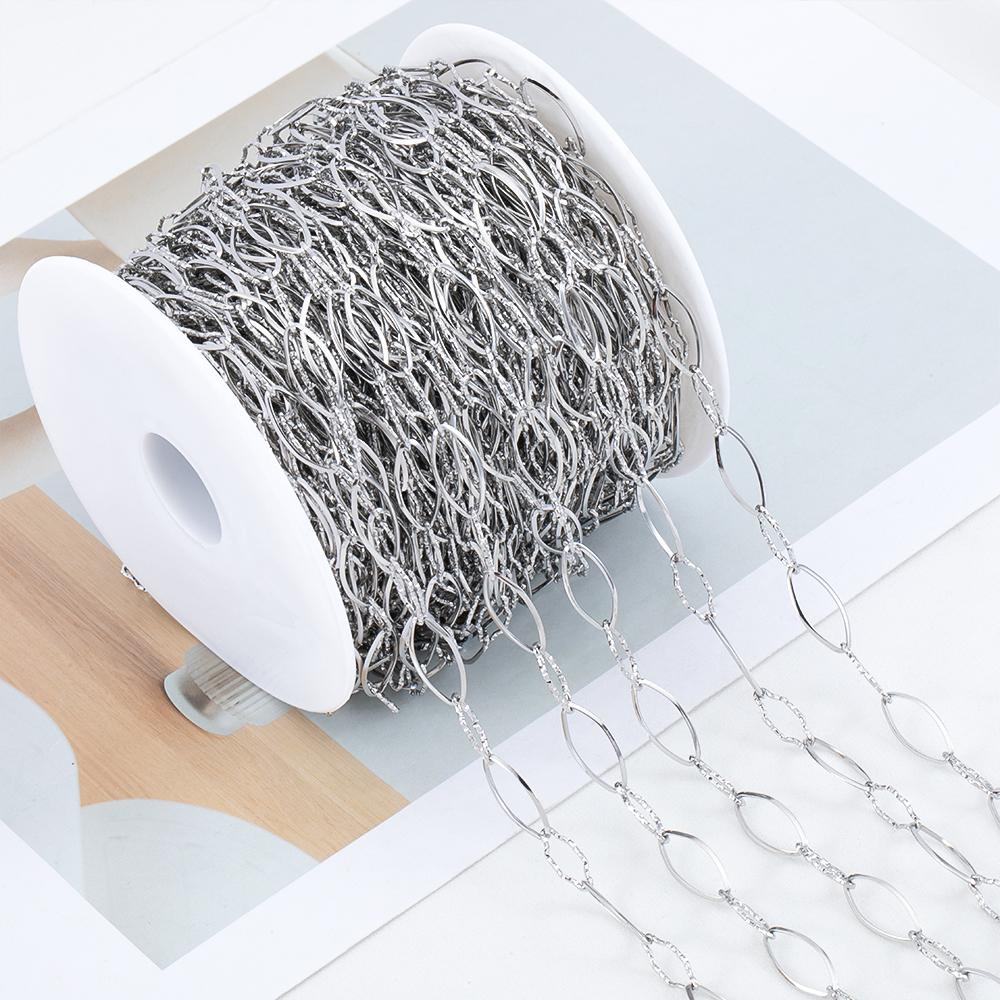 No Fade 1Meter Stainless Steel Gold & Silver Color Twist Stick Link Chain Bulk Chains for DIY Necklace Bracelet Jewelry Making