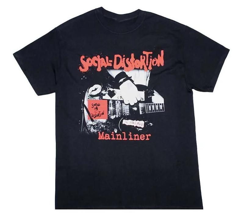 

Vtg Social Distortion Mainliner Album Cotton Black Full Size Unisex Shirt TR097 Unisex T-Shirt XXXL