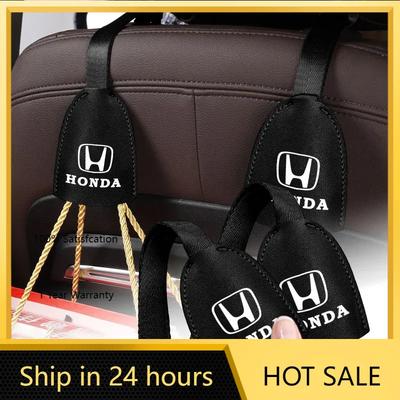 For Honda 1/2pcs Leather Car Seat Back Hooks Portable Hanging Bag Rack For Honda Civic Odyssey Vezel Accord Pilot Fit XRV CRV HR