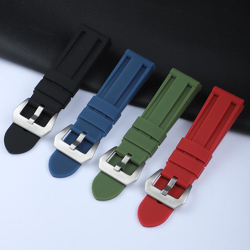 Silicone Watch Band for Panerai Strap Rubber Bracelet 22mm 24mm 26mm Men Women Sport Replacement Watch Band for Omega Belt