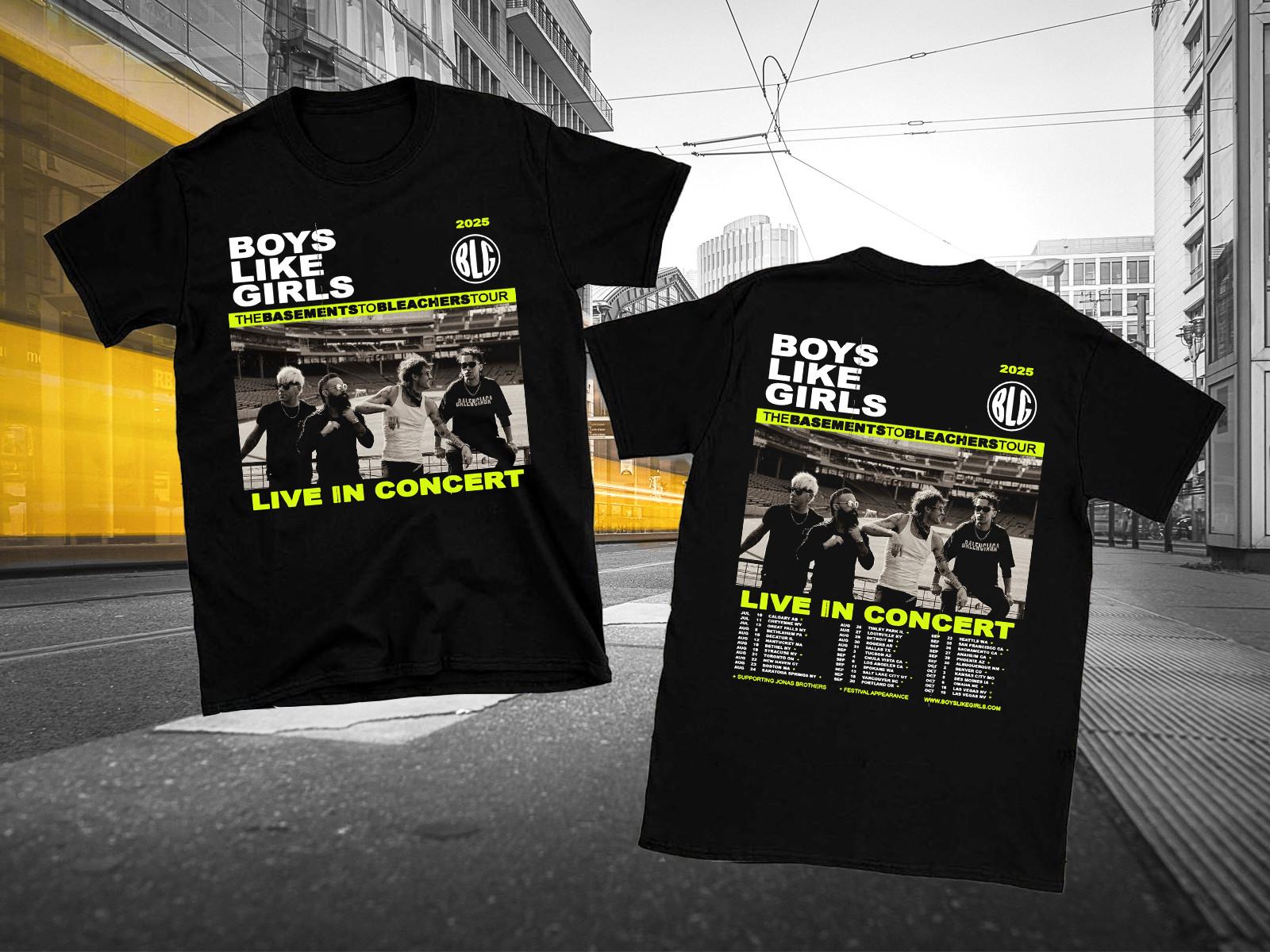 2 Sides Boys Like Girls Live In Concert 2025 Shirt Black Unisex S-5XL 1V0325 M
