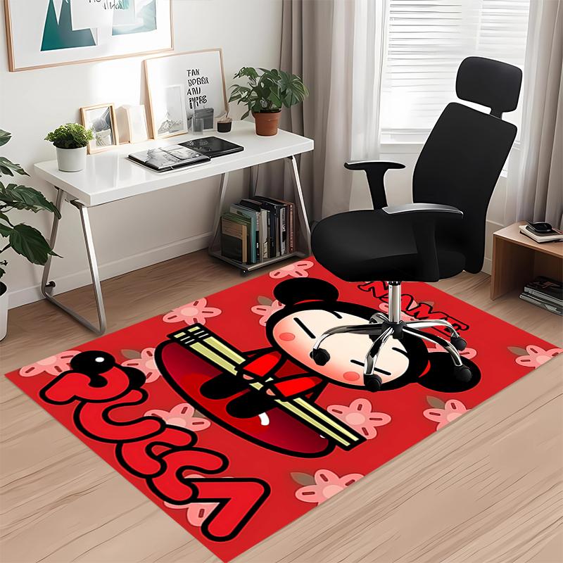 Custom Name Pucca Printed Carpet, for Office Chair Living Room Bedroom Kitchen Room Decor Gifts.