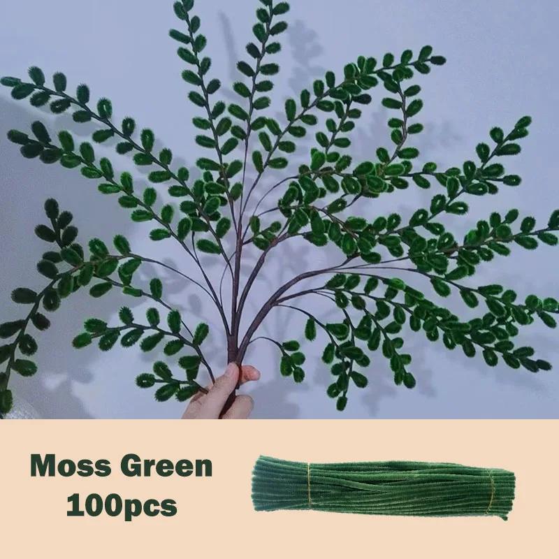 100Pcs Colorful Chenille Stems Pipe Cleaners Plush Tinsel Stem Wired Twist Sticks Hair Strip Diy Craft Educational Toys Handmade