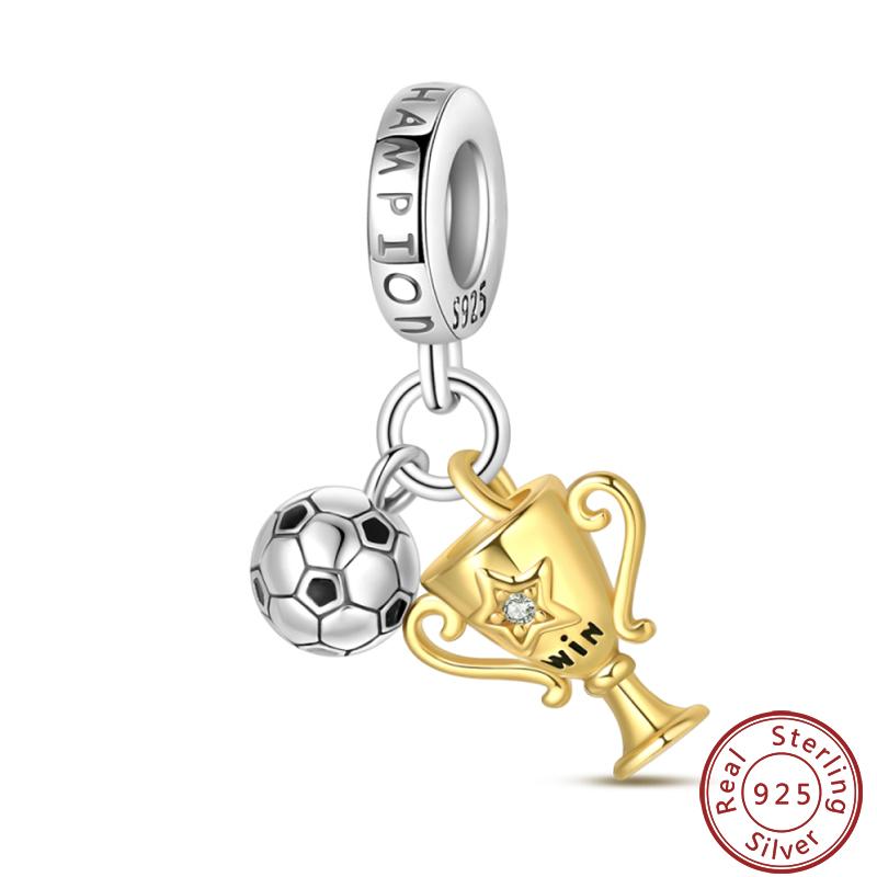 Sports Series Copper Football Badminton Boxing Yoga Ballet Charms Beads 3Mm Diy Fine Jewelry